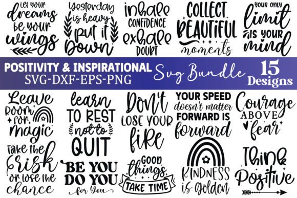 Download Positivity &amp; Inspirational SVG Bundle - Inspiration Collection