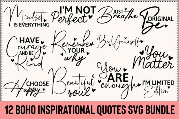 Download Boho Inspirational Quotes SVG BUNDLE - Inspiration Collection
