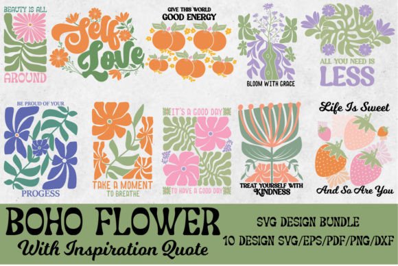 Download Boho Flower Inspiration Quote SVG Bundle - Inspiration Collection