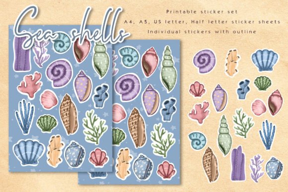 Download Sea Shell Printable Sticker Sheet - Premium Resources