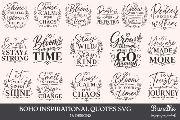 Download Boho Inspirational Quotes SVG Bundle - Inspiration Collection